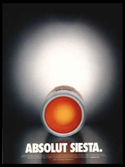 2003 Absolut Siesta Vodka Bottle art-ORIGINAL Print ad / mini poster-Mandarin