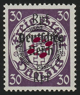 725 Danzig mit Aufdruck 30 Rpf auf 30 Pf O gestempelt