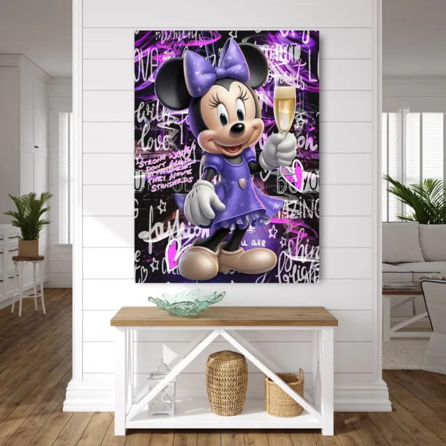 Leinwandbild Minnie Maus Lifestyle Wandbild Büro Disney Bilder Pop Art