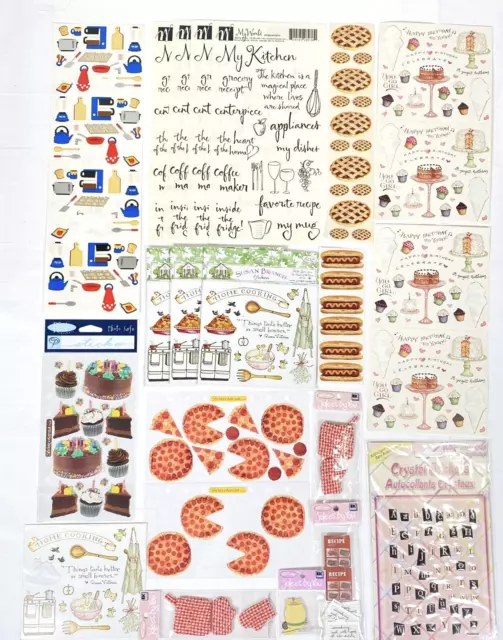 Vtg Sticker LOT Jolees Susan Branch Mrs Grossman Cook Food Kitchen Scrapbook Etc