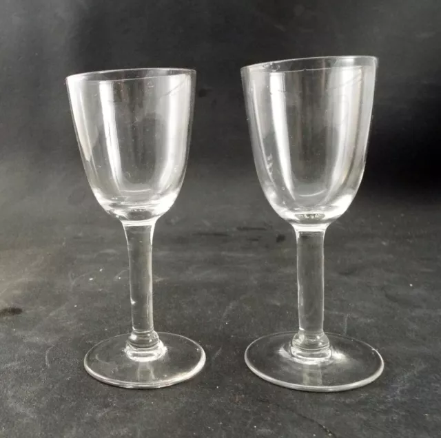 Pair of Antique Victorian Simple Sherry Glasses