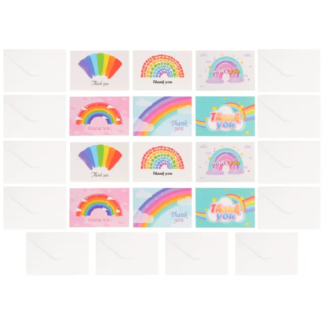 12 set biglietti di auguri arcobaleno carta madre bacheca LED cartoline regalo matrimonio