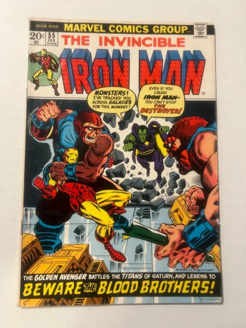 Invincible Iron Man #55 Fn 6.0 1St Appearance Of Drax Mentor Starfox Thanos 1973