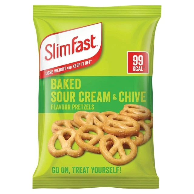 Borsa snack pretzel slim veloce crema acida e sapore di erba cipollina 23 g - confezione da 12