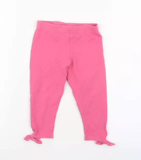 NEXT Girls Pink Cotton Carrot Trousers Size 5 Years Regular