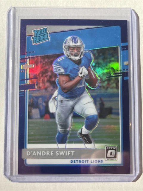 RC PURPLE PRIZM #/50* 2020 Optic Dandre Swift Detroit Lions Rookie Football Card