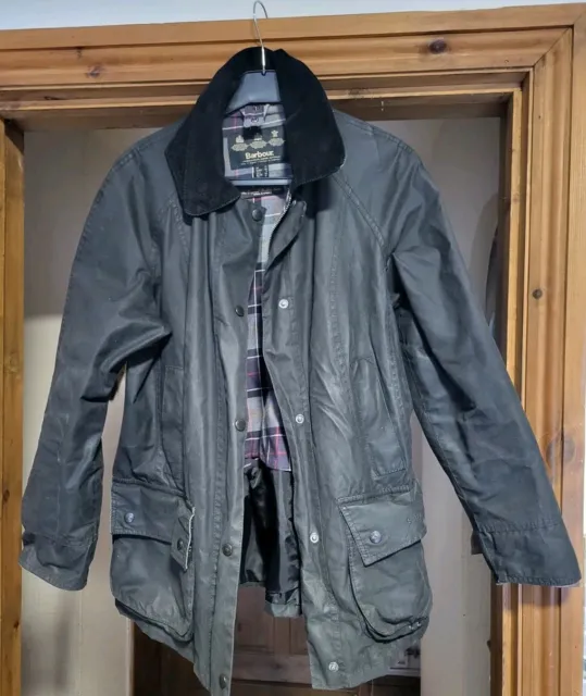 Barbour  Beadnell  Black  Waxed Jacket - Size 12