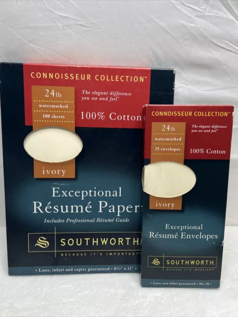 Southworth Connoisseur Collection 100% Cotton Ivory Exceptional Resume  Paper PO