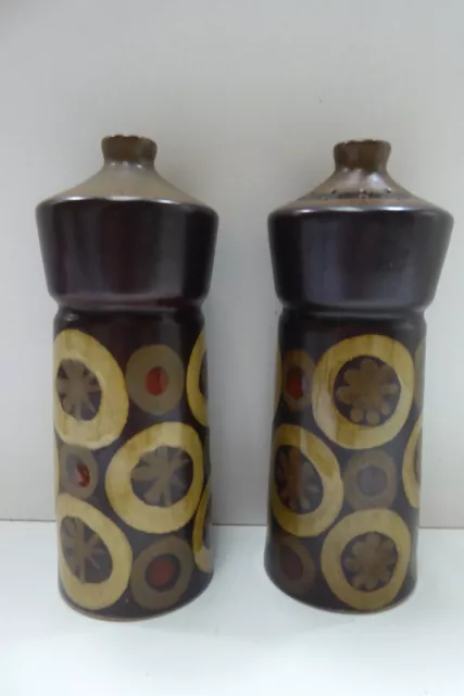 Vintage Denby Arabesque Pottery Salt And Pepper Shakers