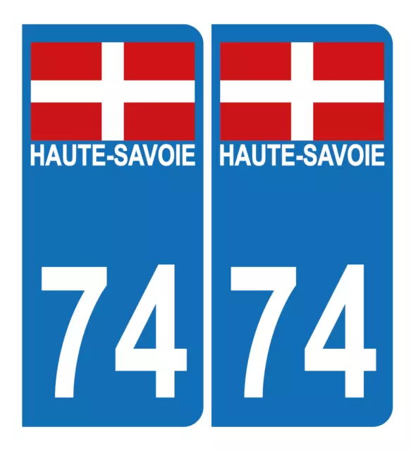 74 Haute Savoie nouveau logo Noir autocollant plaque immatriculation auto  ville sticker Lot de 4 Stickers - Angles : arrondis : : Auto et  Moto