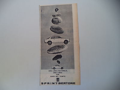 advertising Pubblicità 1963 ALFA ROMEO SPRINT BERTONE 