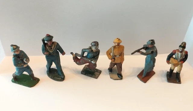 Lot De 8 Soldats Marine Quiralu - Métal Peint - 70 Mm - Seconde Guerre Mondiale - Occasion