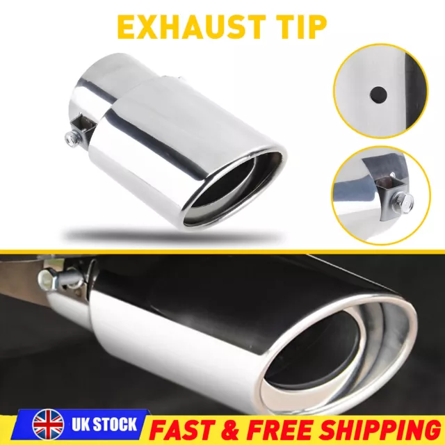 Car Rear Exhaust Pipe Tail Muffler Tip Round Chrome Stainless Steel Accessories