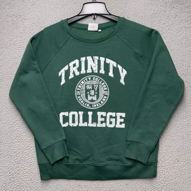 Trinity College Dublin Sweatshirt Mens Large Green Pullover Crewneck Casual