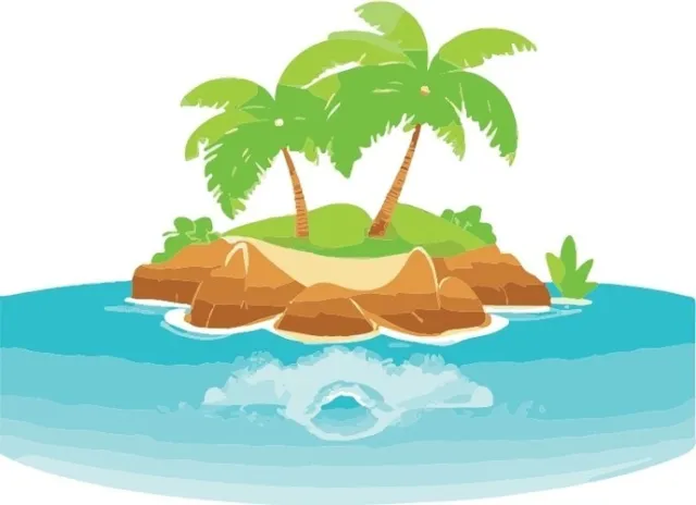 Tropical island SVG File, for Design, Logo Making, Project
