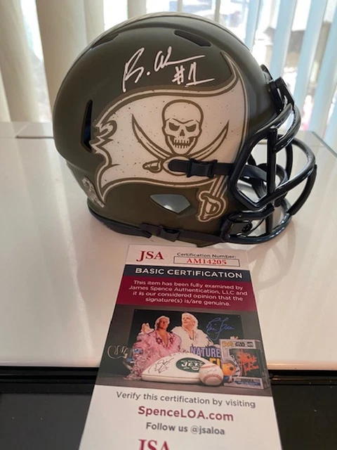 Rachaad White Signed Tampa Bay Buccaneers Salute To Service Mini Helmet Jsa Coa