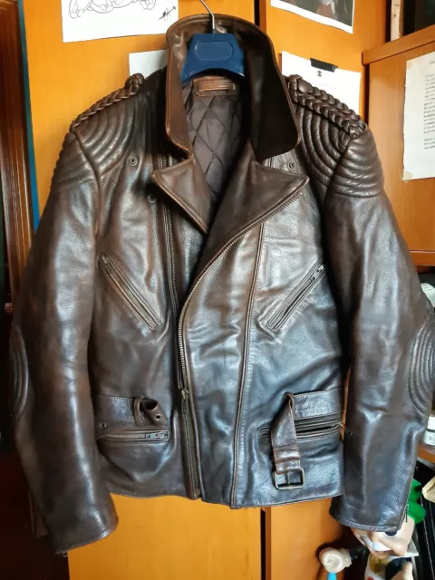 GIACCA PELLE UOMO vintage leather jacket biker vintage Hein