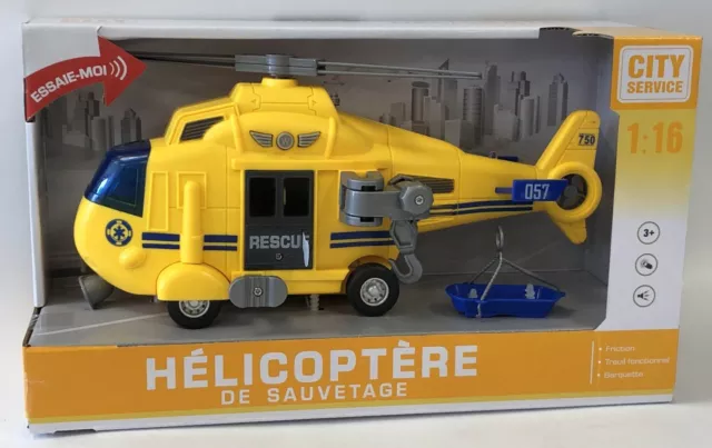 Helicoptere De Sauvetage Son Et Lumiere 27 Cm