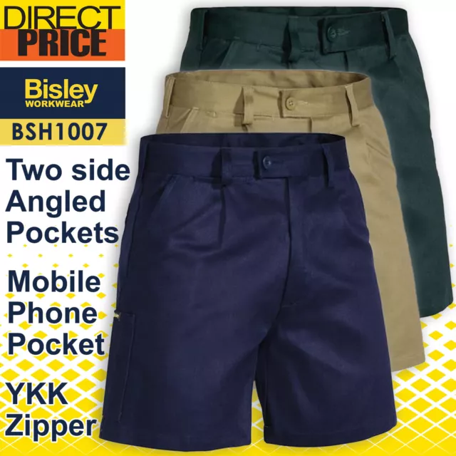 Bisley Workwear Original Cotton Drill Mens Work Shorts BSH1007 NEW