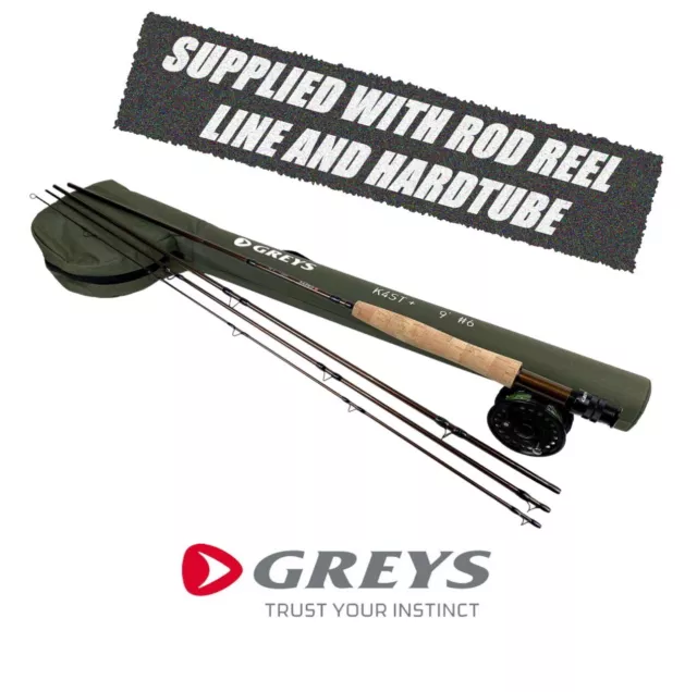 Greys K4St+ Deluxe Level Fly Fishing Kit Rod, Reel & Line Ready To Fish