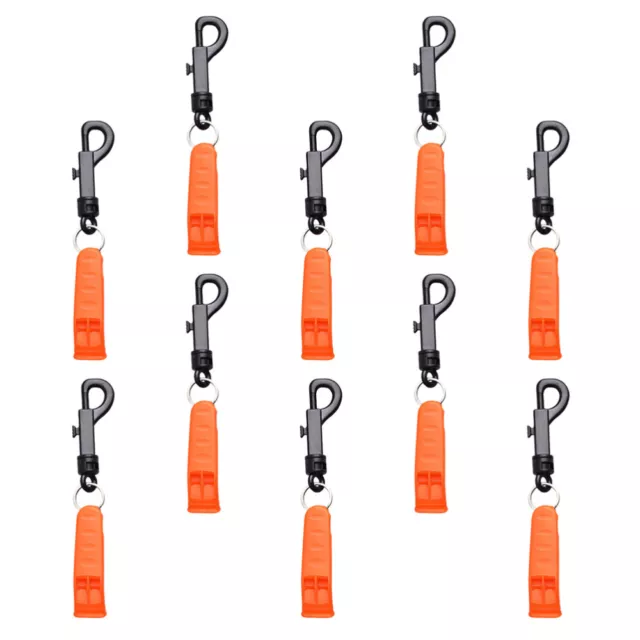 10 Pcs Plastic Emergency Whistle Travel Party Favors Noise Makers with Keyring
