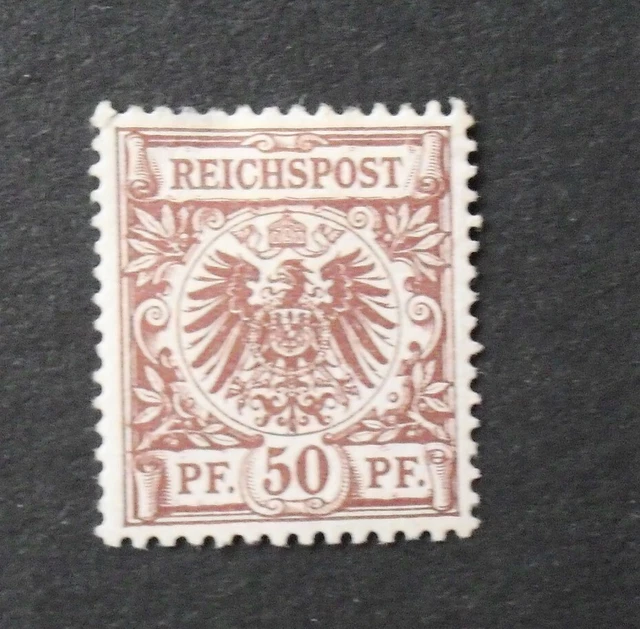 1889Mi:70,-MiNr 50 da Krone/Adler 50 Pf lebhaftrotbraun ungebraucht Falz geprBPP