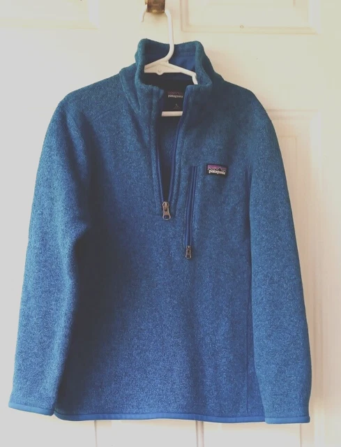 Patagonia UNISEX KIDS Youth Blue Better Knit Sweater 1/4 Zip Size S (8)