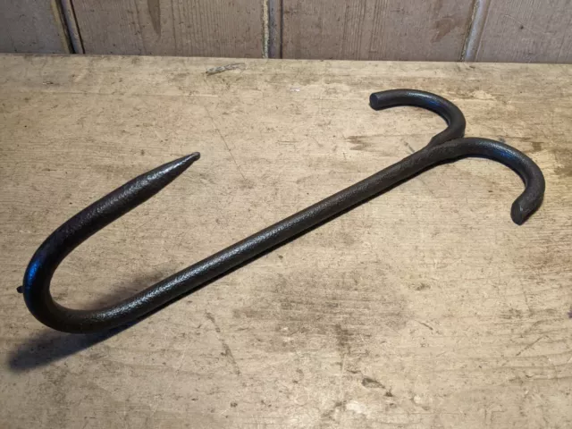 Antique Wrought Iron S Hook~Double Hook~Meat/Beam/Game/Hook~Butchers/Bacon Hook~