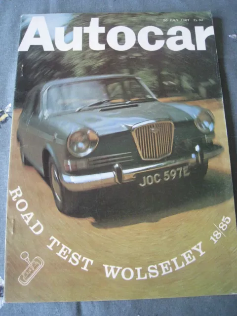 Autocar Magazine Jul 1967 Wolseley Road Test 18/85 Jaguar Ss100 Tasmania Vw1500