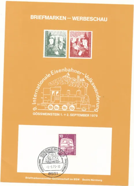 Internationale Eisenbahner Volswanderung mit Sonderstempel Gösswein 1979