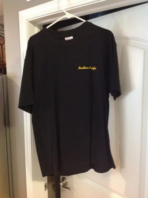 NOS Southern Pacific Lines Hanes Beefy T-shirt Black L End Of The Line 1865-1996