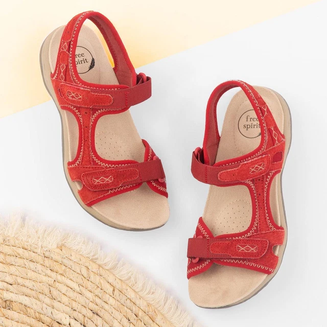 Red ladies sandals uk sale