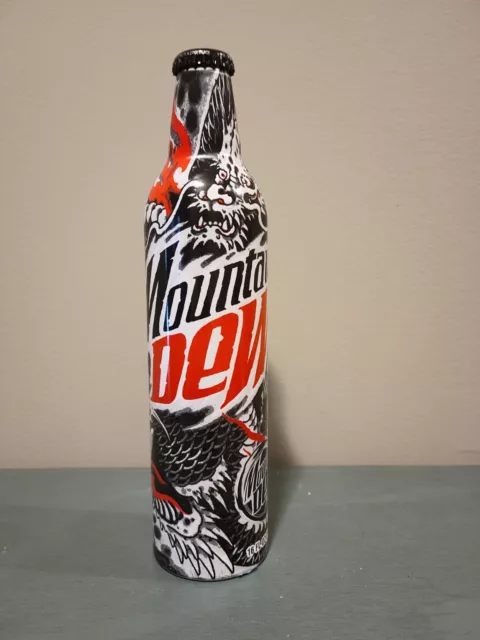 Mountain Dew Green Label Art Aluminum Bottle * Concrete Dragon *  2008 Unopened