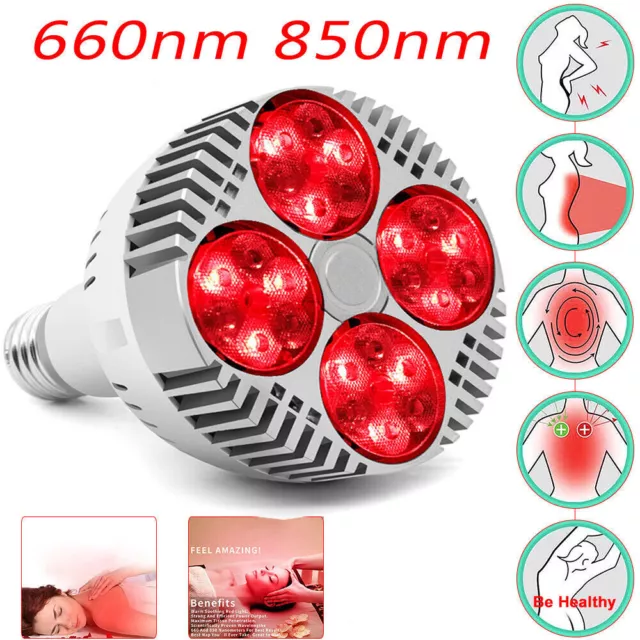 Body Physiotherapy Red Light LED Infrared Pain Relief Therapy Bulb 660nm 850nm