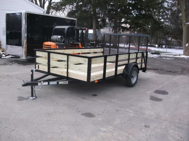 Brand New 82"X12' 27" Wooded High Side 3 Board Utility Trailer Tmt Toledo Built