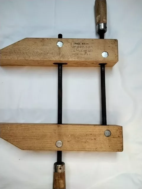 12" Wooden Hand Screw Adjustable Clamp Parallel Jaw Jorgensen USA