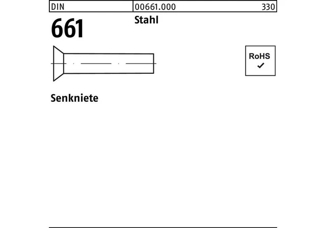 Senkniete DIN 661 Stahl Blank 5x18mm - 500 Stück Im Set Von SchraubenGigant