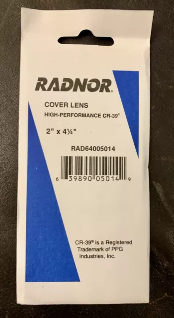10 x RADNOR CR-39 Clear Cover Plate Lens 2" x 4-1/4" NEW SEALED #64005014
