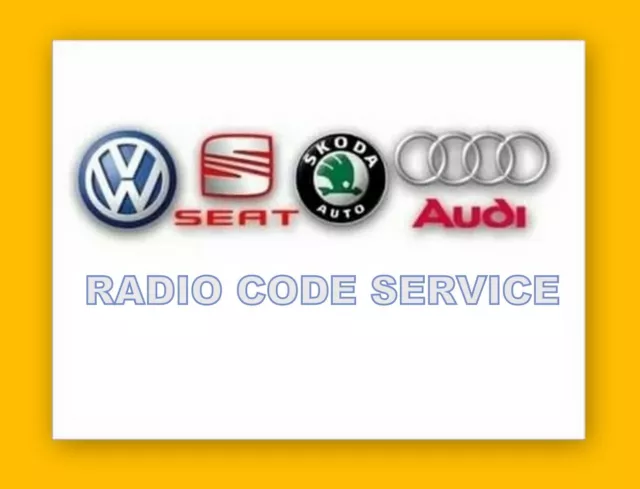 Radio Code Volkswagen AUDI VW SEAT SKODA RCD RNS Navigation Blaupunkt 24h Kode w