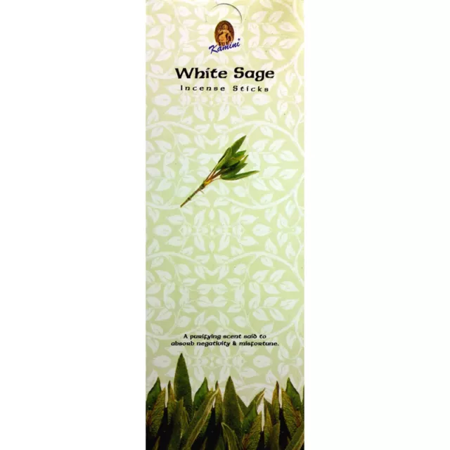 "White Sage" Incense Jumbo Tall Garden Sticks (3 Full Boxes) 390gm Kamini Brand 3