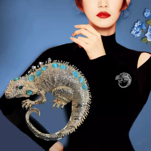 Creative Animal Large Size Brooch Lizard Brooches for Women Pin Retro Badge