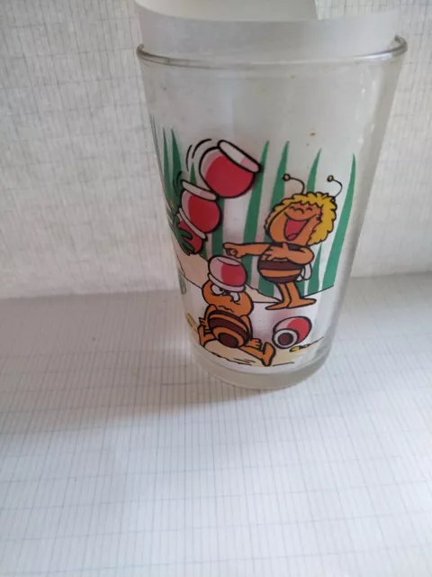 Ancien Verre A Moutarde Maya L'abeille - 1981