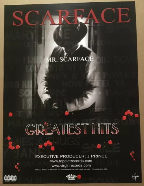SCARFACE Rare 2002 PROMO POSTER for Hits CD MINT 18x24 USA MINT Never Displayed