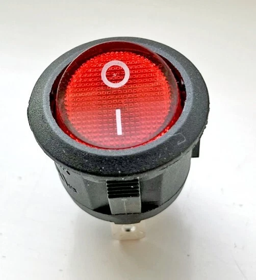 382PM4 Round Rocker Switch With Red Lamp For Carnival King Popcorn Machines