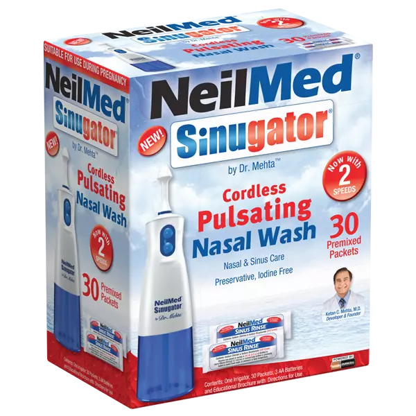 NeilMed Sinugator Electronic Cordless Sinus Nasal Wash Irrigator