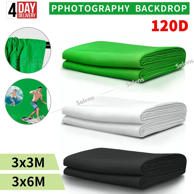 3M 6M MUSLIN Backdrop Green White Black Screen Background Photography ...