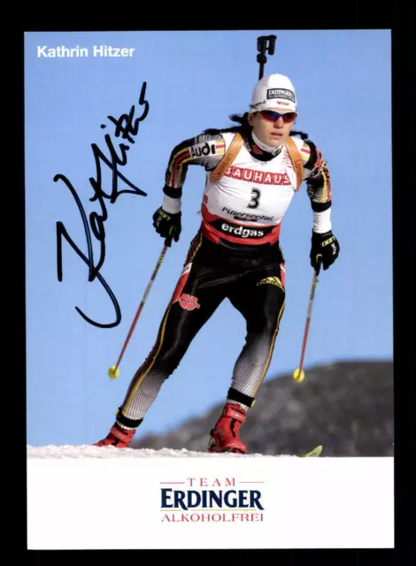 Kathrin Hitzer Autogrammkarte Original Signiert Biathlon + A 166737
