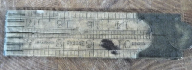 VINTAGE RABONE BOXWOOD Folding Wooden 24 Inch Ruler 2 Foot No. 1380 £6. ...