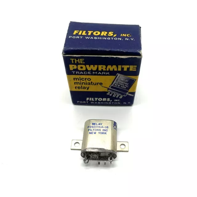 1x Vintage Rare Ralais Relay Powermite Filtors Inc. P26DIH6A-16 NOS 2