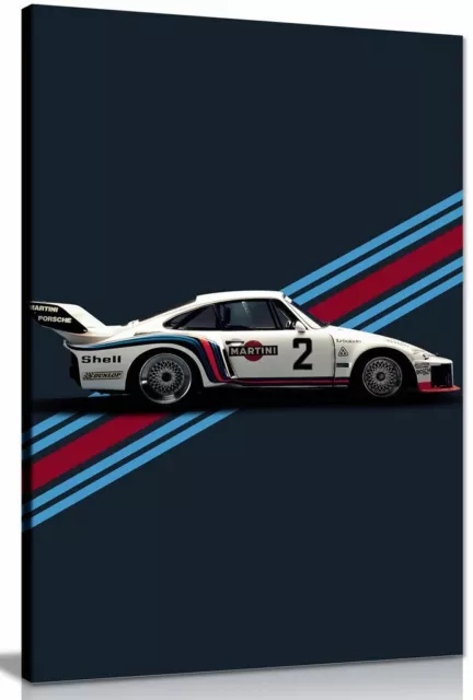 Panther Print Porsche Martini Racing Le Mans Canvas Wall Art Picture Print